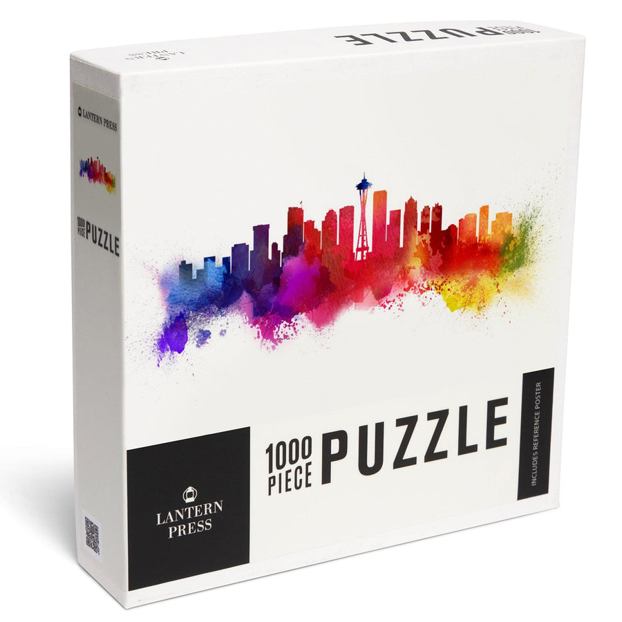 Seattle, Washington, Skyline Abstract, Jigsaw Puzzle Puzzle Lantern Press 