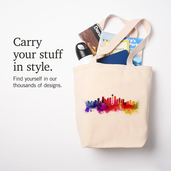 Seattle, Washington, Skyline Abstract, Tote Bag Totes Lantern Press 