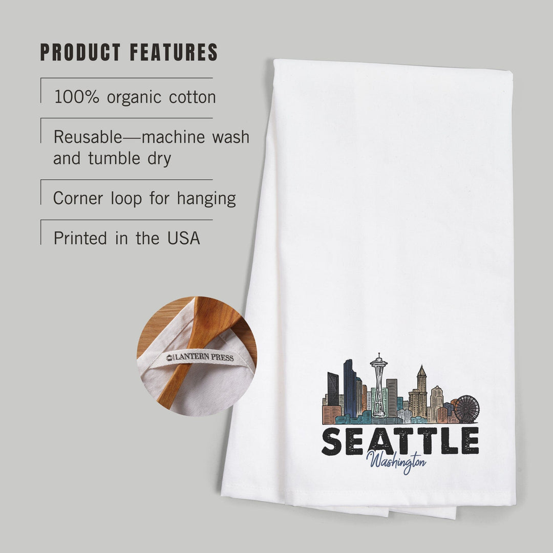 Seattle, Washington, Skyline, Icon, Contour, Jigsaw Puzzle Kitchen Lantern Press 
