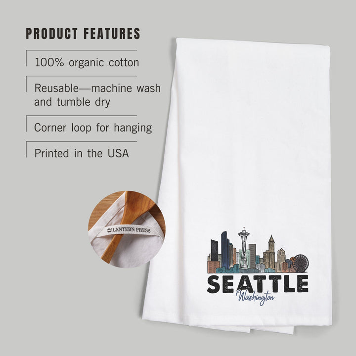 Seattle, Washington, Skyline, Icon, Contour, Jigsaw Puzzle Kitchen Lantern Press 