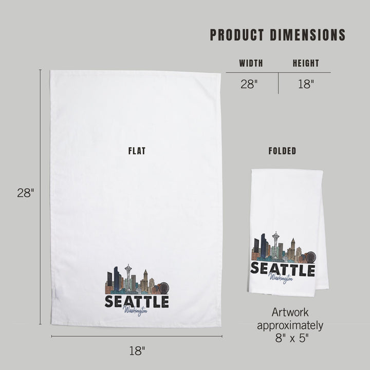 Seattle, Washington, Skyline, Icon, Contour, Jigsaw Puzzle Kitchen Lantern Press 