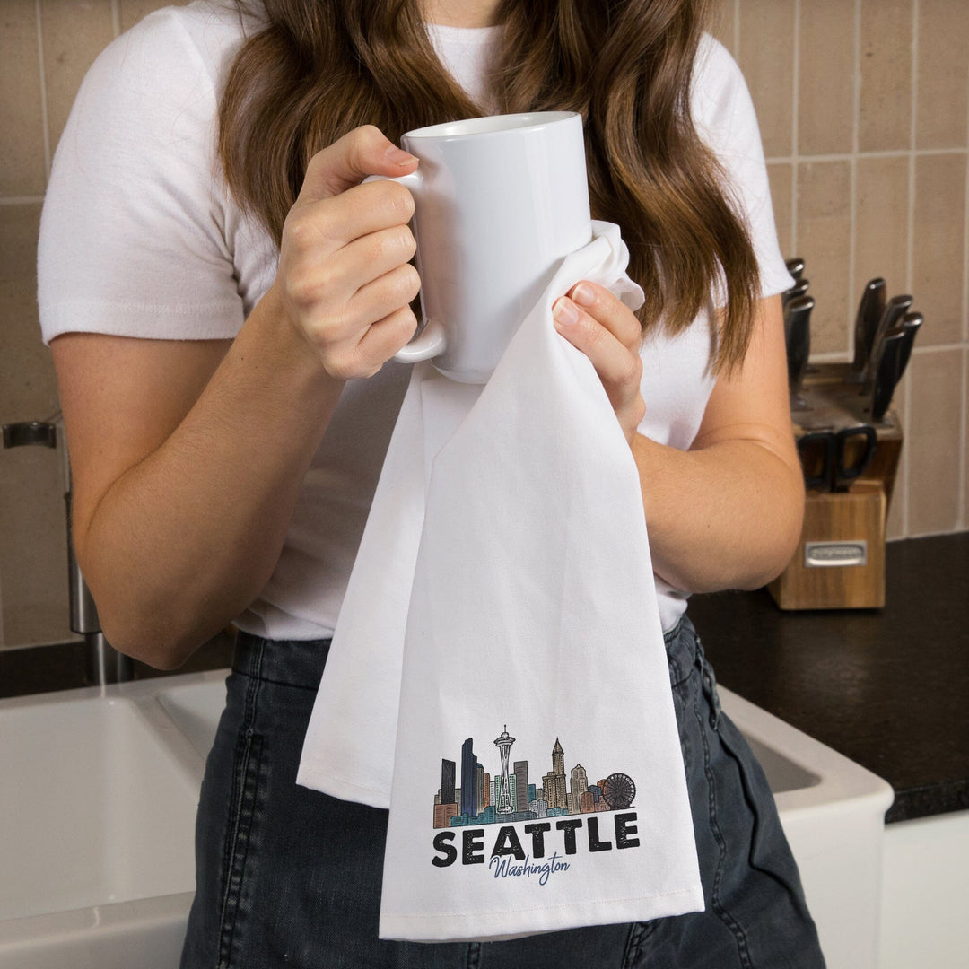 Seattle, Washington, Skyline, Icon, Contour, Jigsaw Puzzle Kitchen Lantern Press 