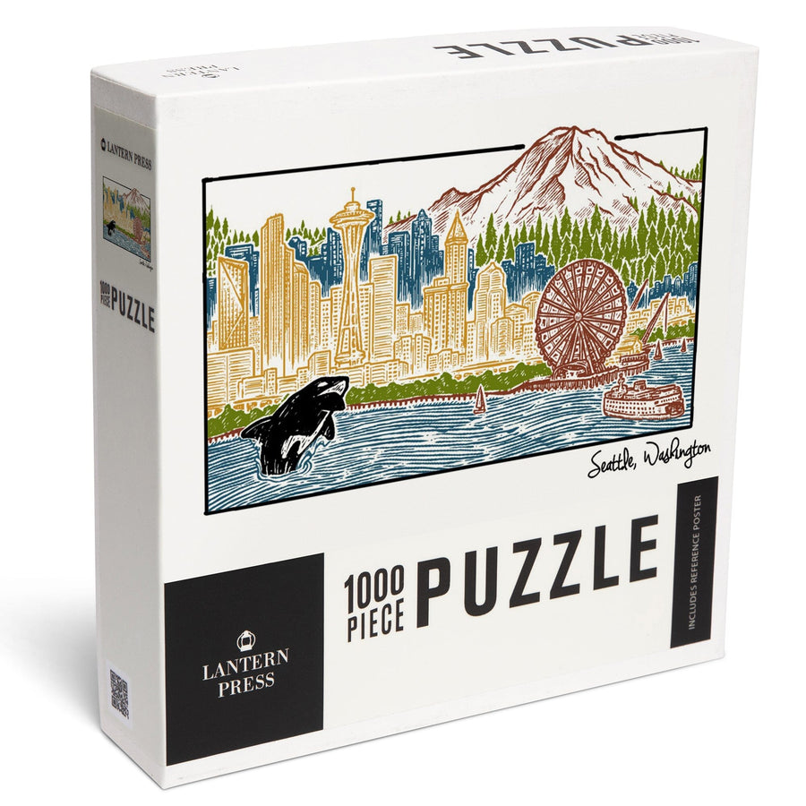 Seattle, Washington, Skyline, Jigsaw Puzzle Puzzle Lantern Press 