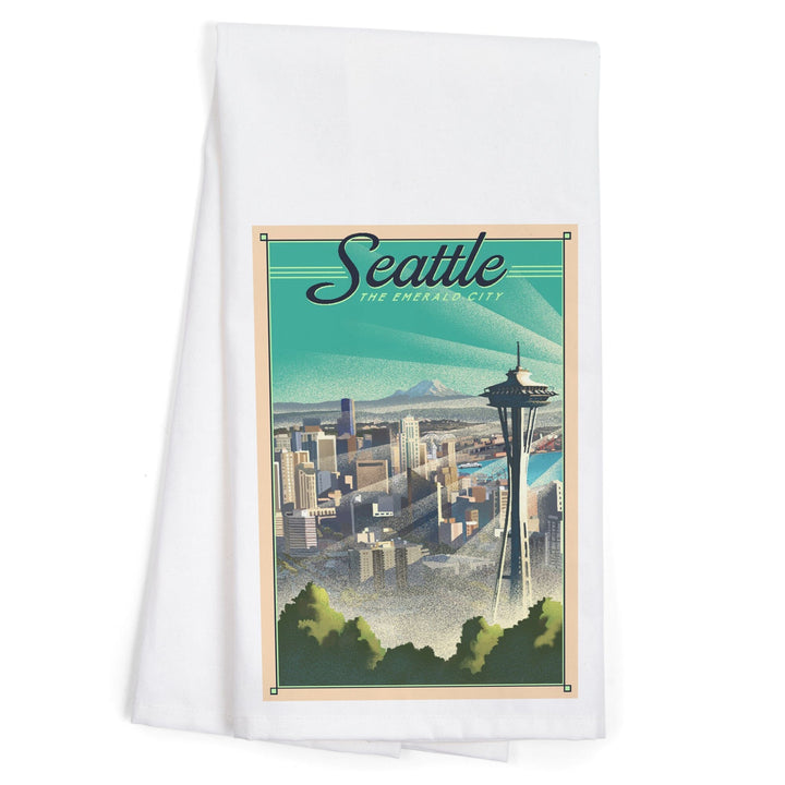 Seattle, Washington, Skyline, Lithograph, Jigsaw Puzzle Kitchen Lantern Press 