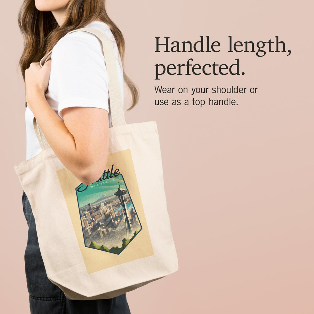 Seattle, Washington, Skyline, Lithograph,, Tote Bag Totes Lantern Press 