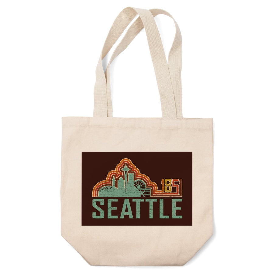 Seattle, Washington, Skyline, Retro,, Tote Bag Totes Lantern Press 
