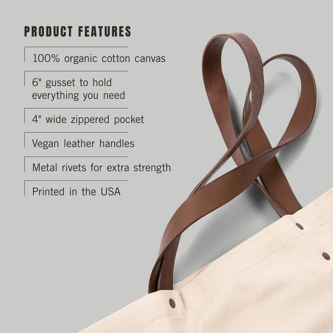 Seattle, Washington, Skyline, Simple Lines, Contour, Deluxe Tote Totes Lantern Press 
