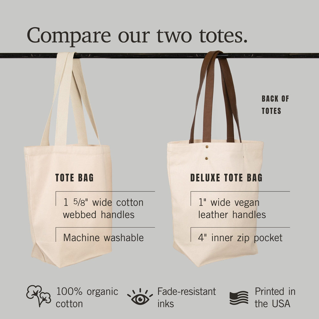 Seattle, Washington, Skyline, Simple Lines, Contour, Deluxe Tote Totes Lantern Press 