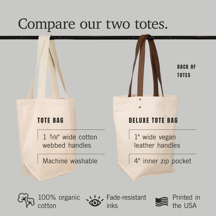 Seattle, Washington, Skyline, Simple Lines, Contour, Deluxe Tote Totes Lantern Press 