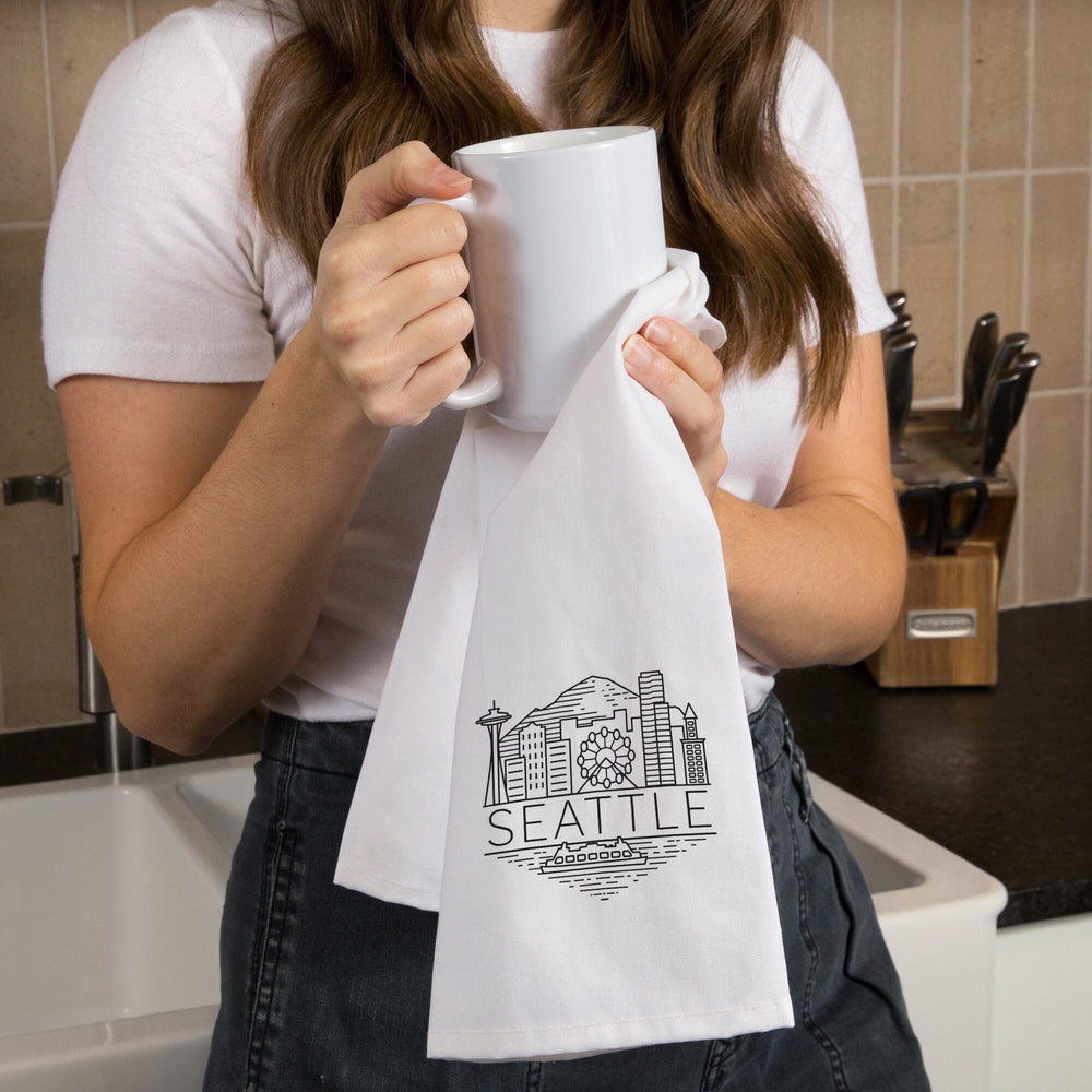 Seattle, Washington, Skyline, Simple Lines, Contour, Jigsaw Puzzle Kitchen Lantern Press 