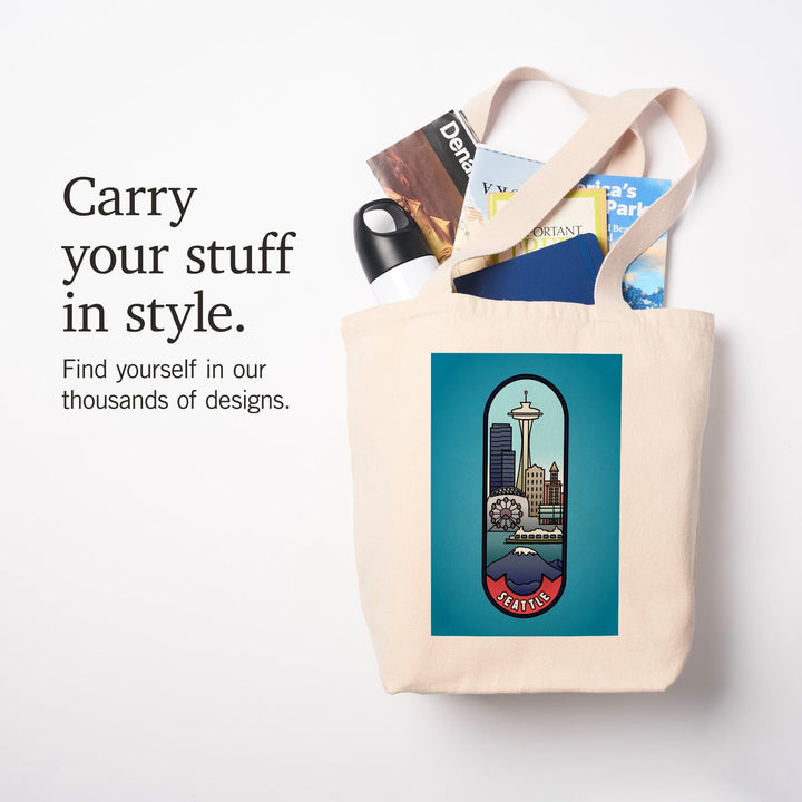 Seattle, Washington, Skyline, Vector Line,, Tote Bag Totes Lantern Press 