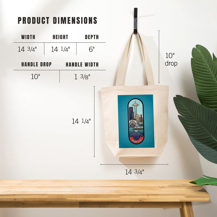 Seattle, Washington, Skyline, Vector Line,, Tote Bag Totes Lantern Press 