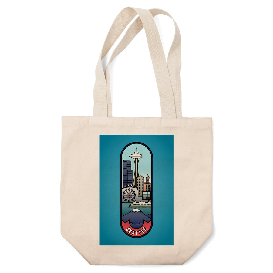 Seattle, Washington, Skyline, Vector Line,, Tote Bag Totes Lantern Press 