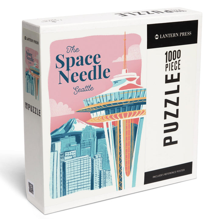 Seattle, Washington, Space Needle, Epic City Scene, Jigsaw Puzzle Puzzle Lantern Press 
