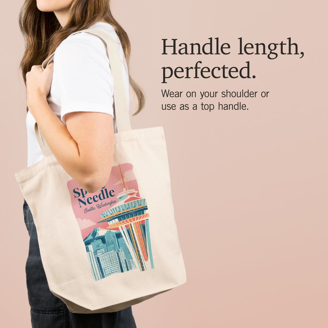 Seattle, Washington, Space Needle, Epic City Scene, Tote Bag Totes Lantern Press 
