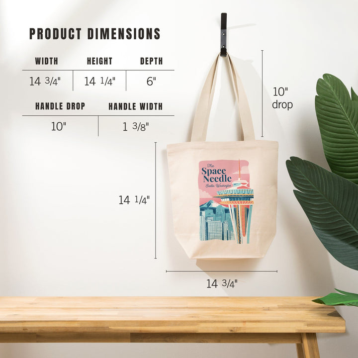 Seattle, Washington, Space Needle, Epic City Scene, Tote Bag Totes Lantern Press 