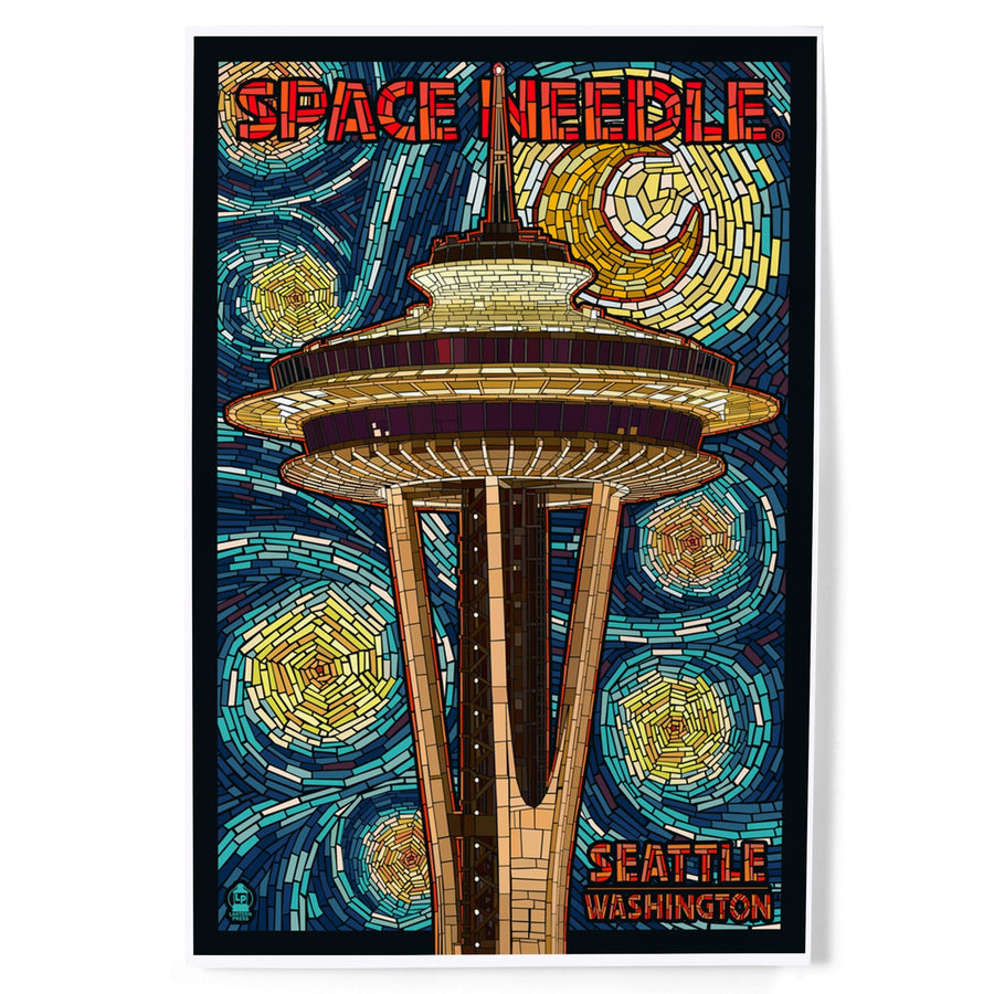Seattle, Washington, Space Needle Mosaic, Art & Giclee Prints Art Lantern Press 