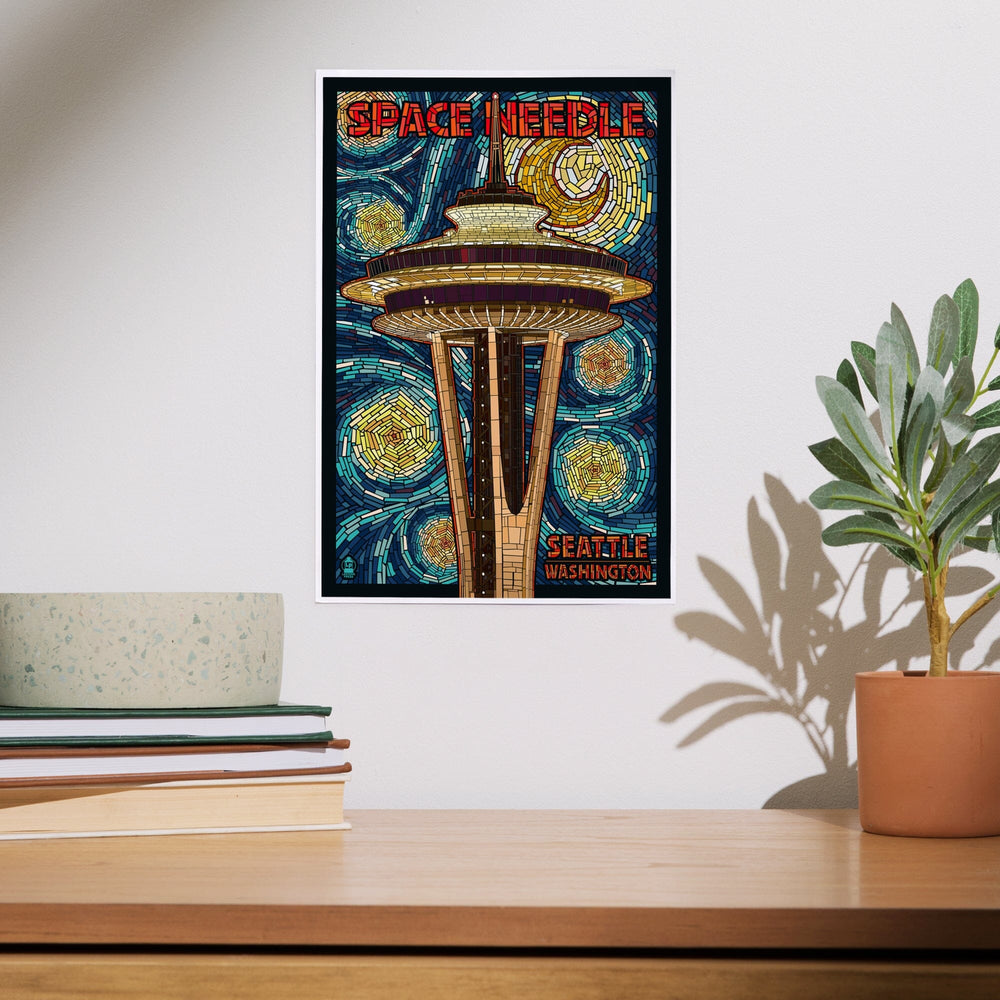 Seattle, Washington, Space Needle Mosaic, Art & Giclee Prints Art Lantern Press 