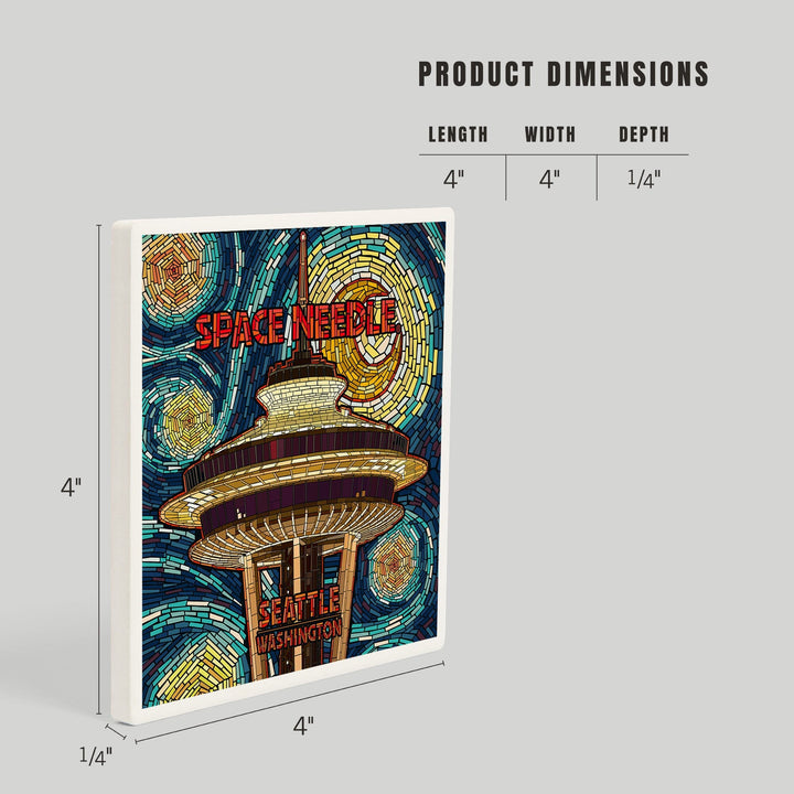 Seattle, Washington, Space Needle Mosaic, Coasters Coasters Lantern Press 
