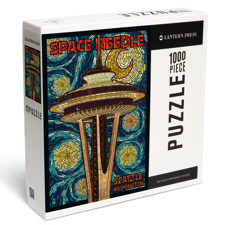 Seattle, Washington, Space Needle Mosaic, Jigsaw Puzzle Puzzle Lantern Press 