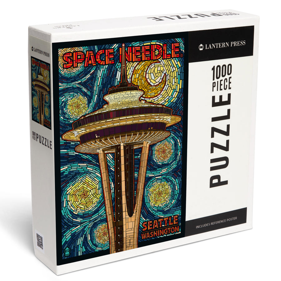 Seattle, Washington, Space Needle Mosaic, Jigsaw Puzzle Puzzle Lantern Press 