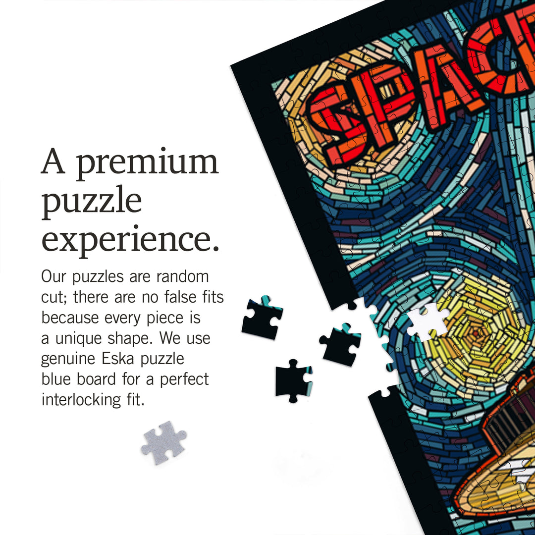 Seattle, Washington, Space Needle Mosaic, Jigsaw Puzzle Puzzle Lantern Press 