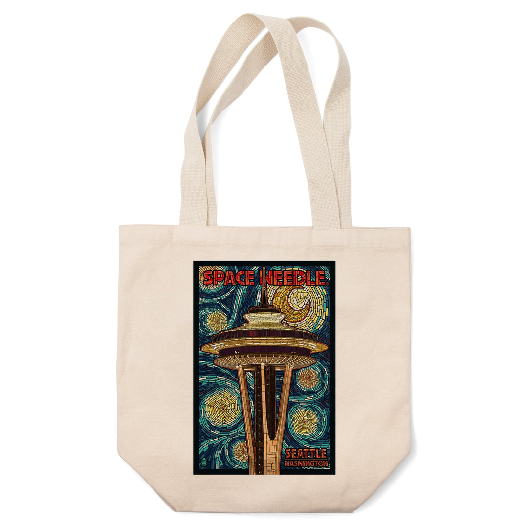 Seattle, Washington, Space Needle Mosaic, Tote Bag Totes Lantern Press 