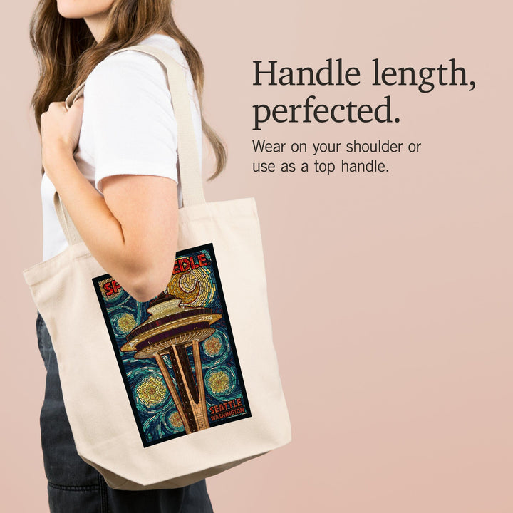 Seattle, Washington, Space Needle Mosaic, Tote Bag Totes Lantern Press 