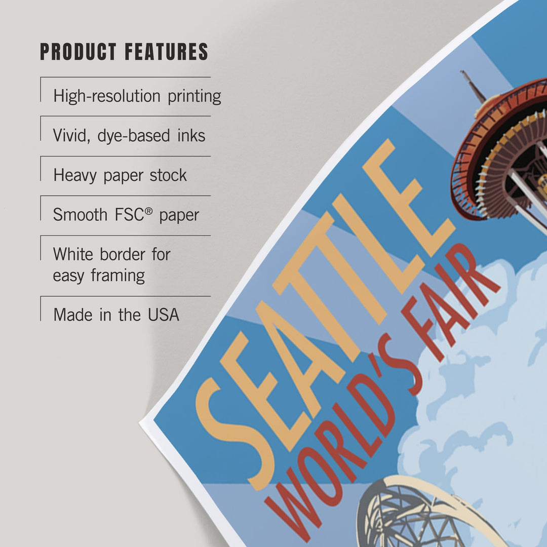 Seattle, Washington, Space Needle Opening Day Scene, Art & Giclee Prints Art Lantern Press 
