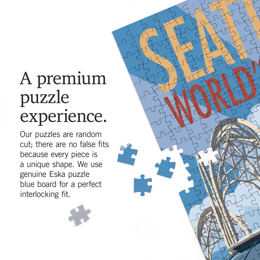Seattle, Washington, Space Needle Opening Day Scene, Jigsaw Puzzle Puzzle Lantern Press 