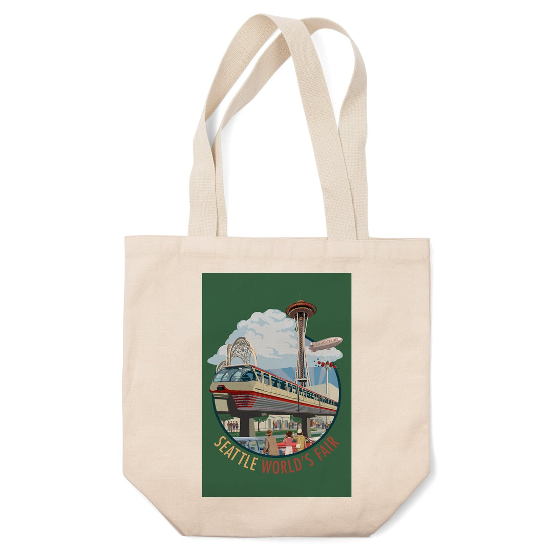 Seattle, Washington, Space Needle Opening Day Scene,, Tote Bag Totes Lantern Press 