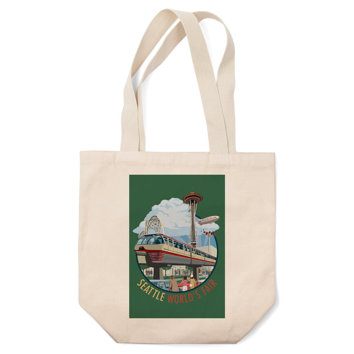 Seattle, Washington, Space Needle Opening Day Scene,, Tote Bag Totes Lantern Press 