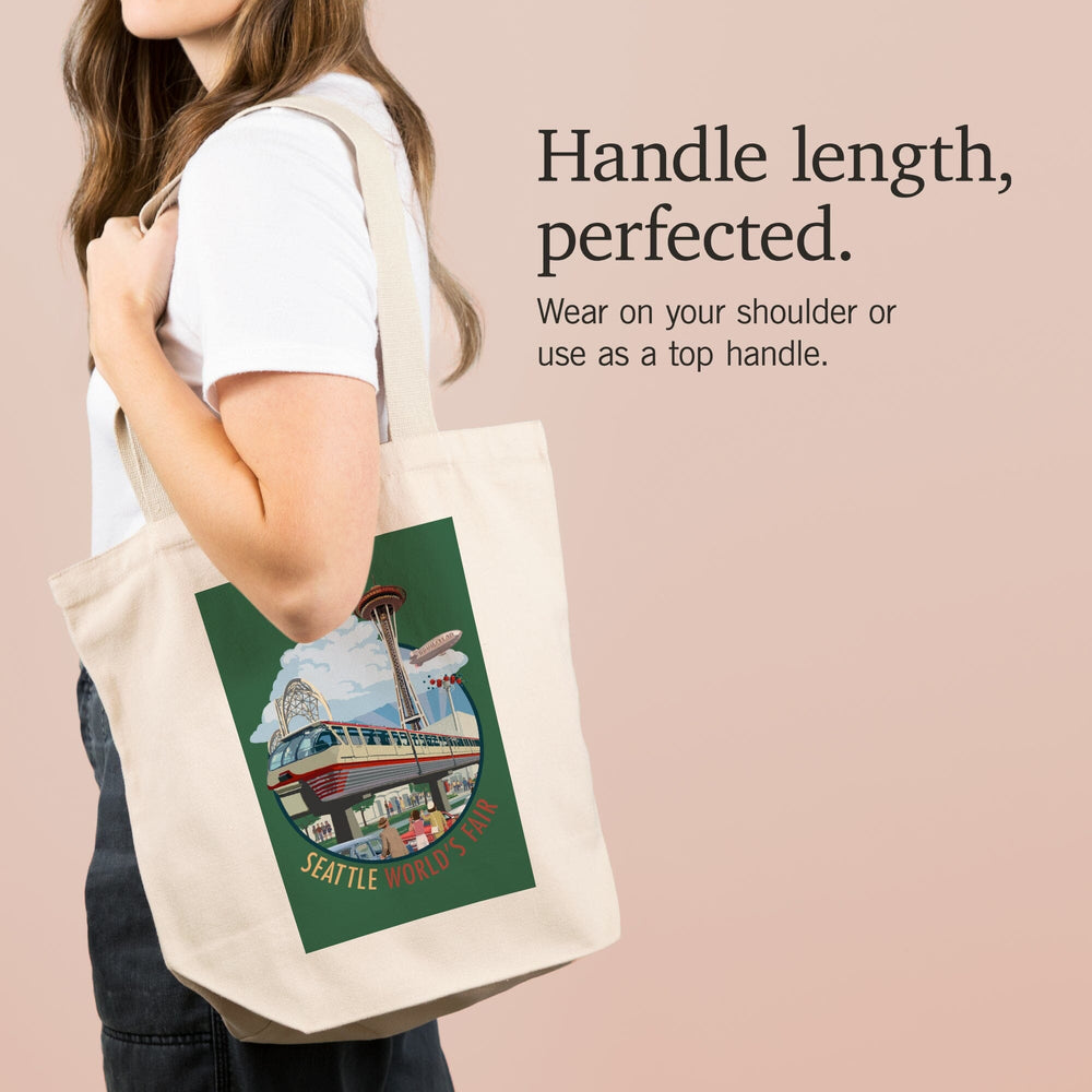Seattle, Washington, Space Needle Opening Day Scene,, Tote Bag Totes Lantern Press 