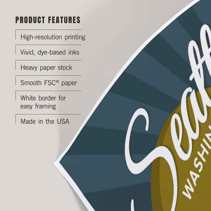 Seattle, Washington, Space Needle, Vector, Art & Giclee Prints Art Lantern Press 