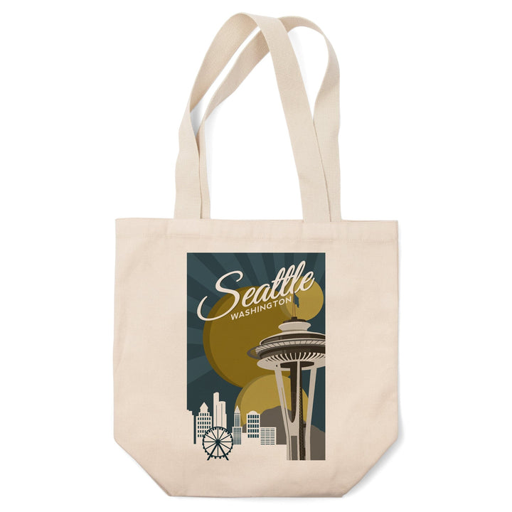 Seattle, Washington, Space Needle, Vector, Tote Bag Totes Lantern Press 