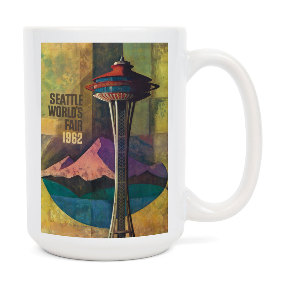 Seattle, Washington, Space Needle World's Fair, Vintage Travel Poster, Ceramic Mug Mugs Lantern Press 