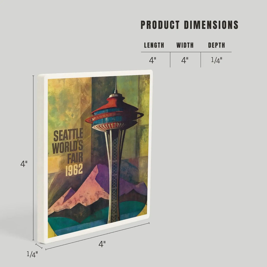 Seattle, Washington, Space Needle World's Fair, Vintage Travel Poster, Coasters Coasters Lantern Press 