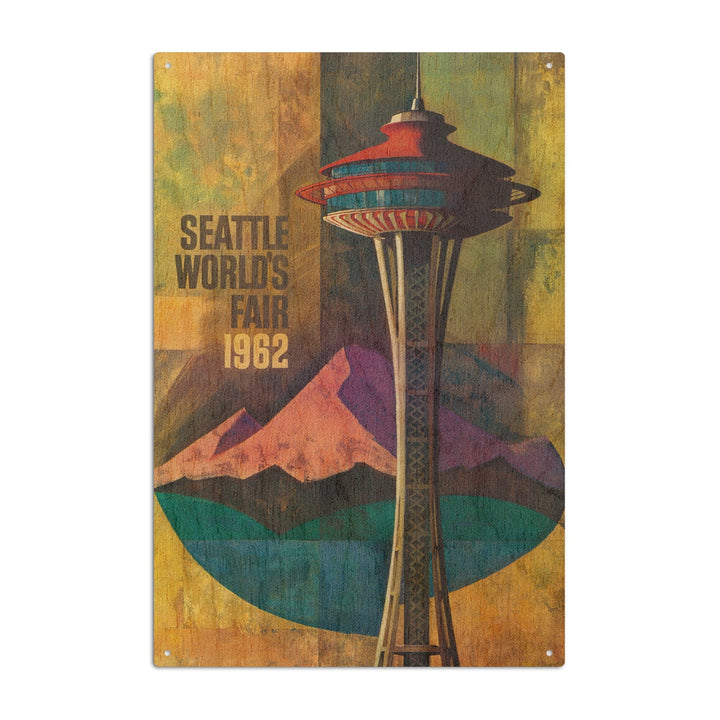 Seattle, Washington, Space Needle World's Fair, Vintage Travel Poster, Wood Signs and Postcards Wood Lantern Press 6x9 Wood Sign 