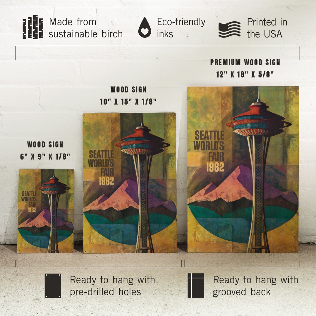 Seattle, Washington, Space Needle World's Fair, Vintage Travel Poster, Wood Signs and Postcards Wood Lantern Press 