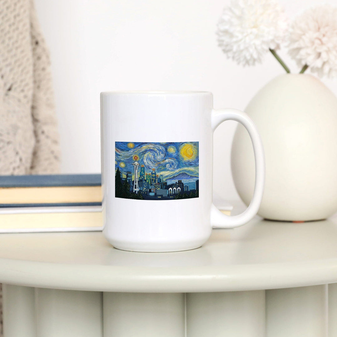 Seattle, Washington, Starry Night City Series, Ceramic Mug Mugs Lantern Press 