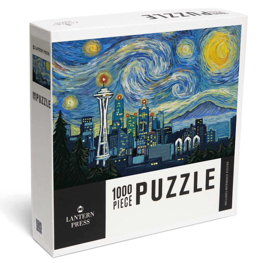 Seattle, Washington, Starry Night City Series, Jigsaw Puzzle Puzzle Lantern Press 