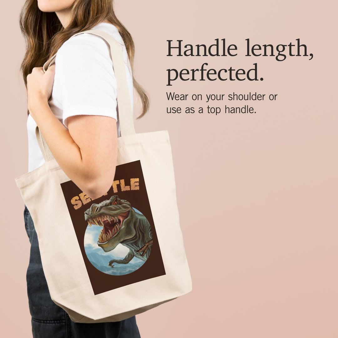 Seattle, Washington, T Rex Dinosaur,, Tote Bag Totes Lantern Press 