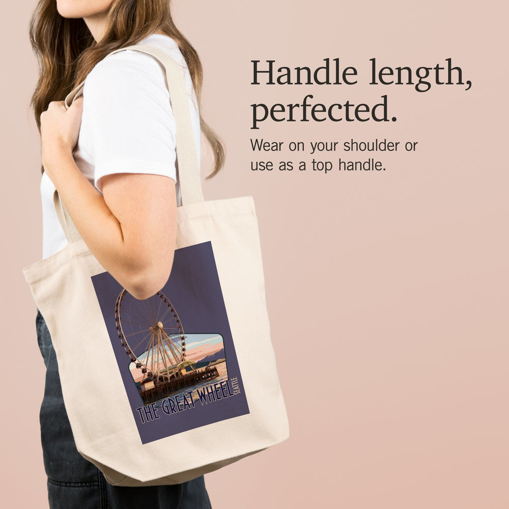 Seattle, Washington, The Great Wheel at Sunset,, Tote Bag Totes Lantern Press 