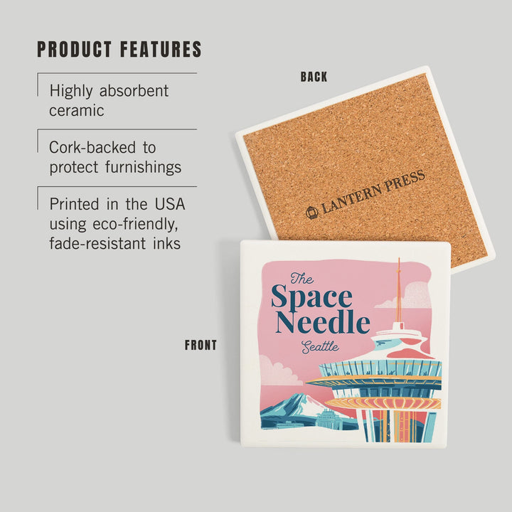 Seattle, Washington, The Space Needle, Epic City Scene, Coasters Coasters Lantern Press 