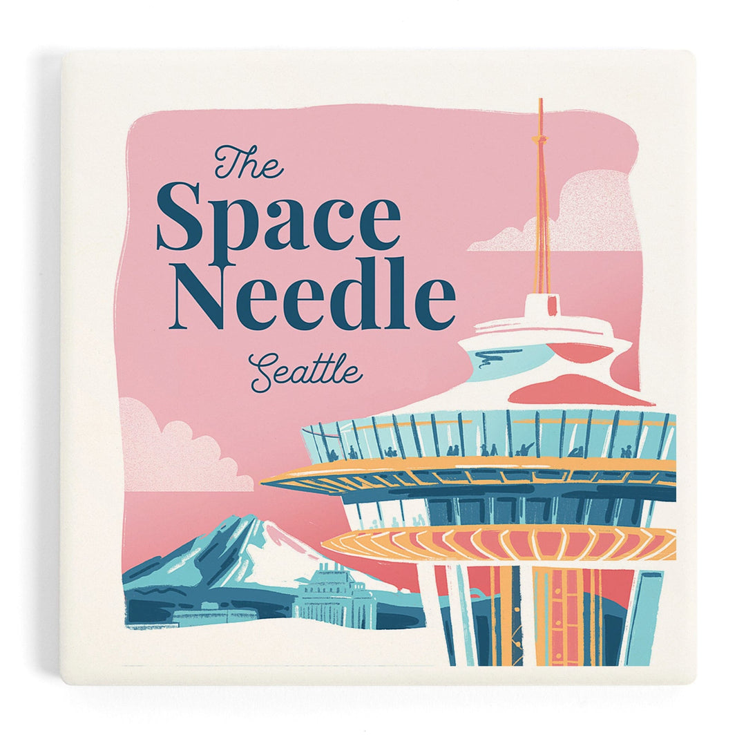 Seattle, Washington, The Space Needle, Epic City Scene, Coasters Coasters Lantern Press 