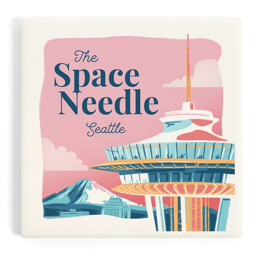 Seattle, Washington, The Space Needle, Epic City Scene, Coasters Coasters Lantern Press 