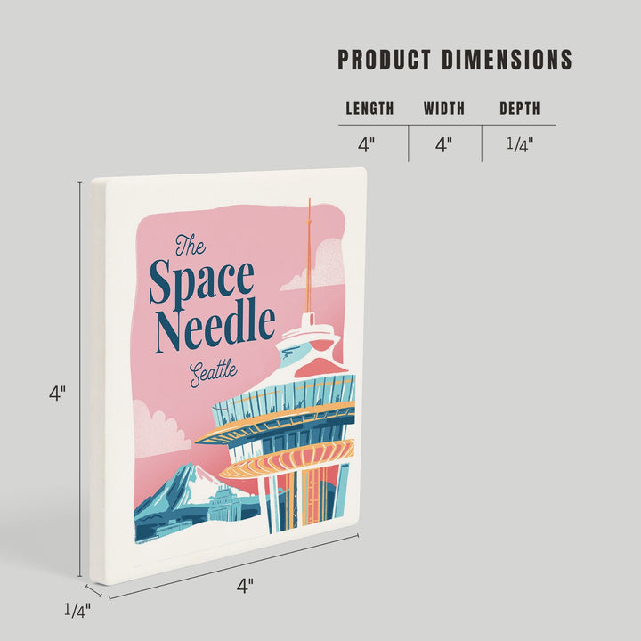 Seattle, Washington, The Space Needle, Epic City Scene, Coasters Coasters Lantern Press 