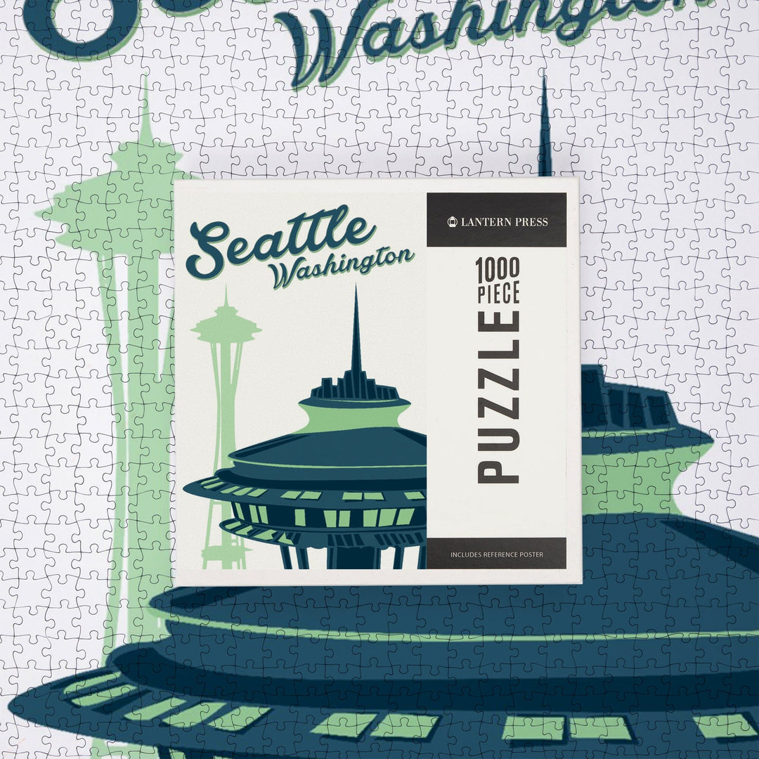 Seattle, Washington, The Space Needle, Jigsaw Puzzle Puzzle Lantern Press 