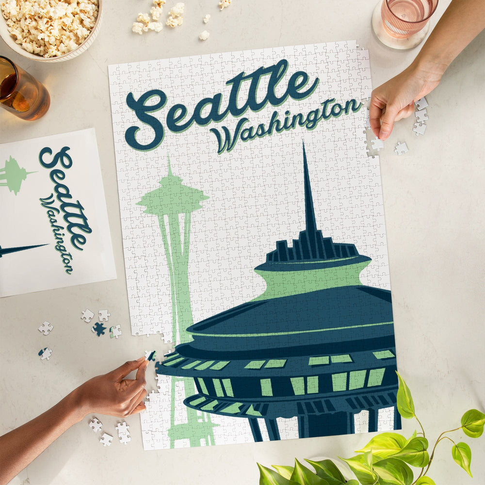 Seattle, Washington, The Space Needle, Jigsaw Puzzle Puzzle Lantern Press 