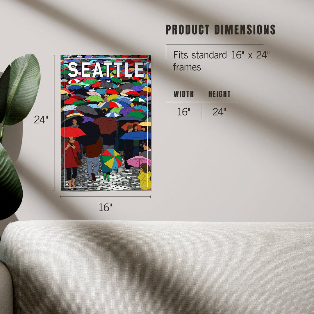 Seattle, Washington, Umbrellas, Art & Giclee Prints Art Lantern Press 